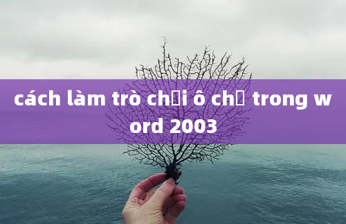 cách làm trò chơi ô chữ trong word 2003