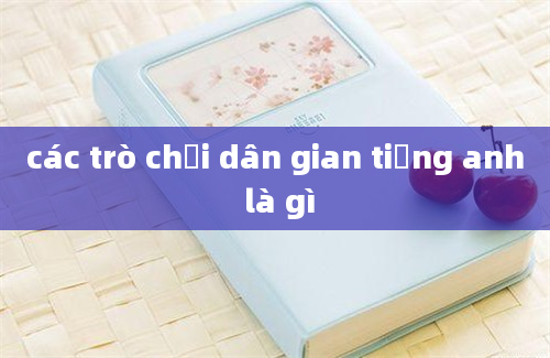 các trò chơi dân gian tiếng anh là gì