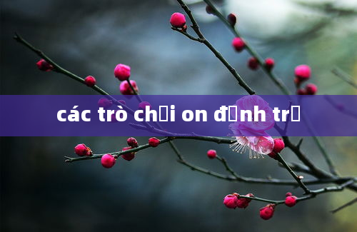 các trò chơi on định trẻ