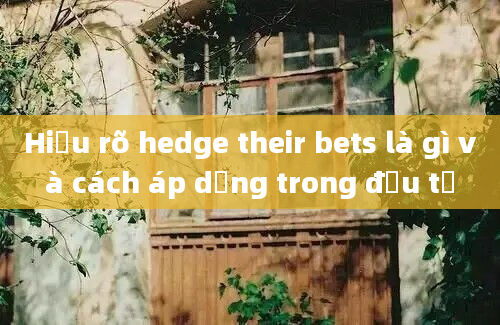 Hiểu rõ hedge their bets là gì và cách áp dụng trong đầu tư