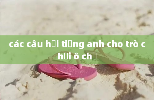 các câu hỏi tiếng anh cho trò chơi ô chữ