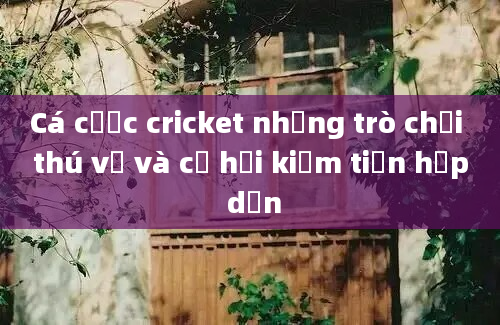 Cá cược cricket những trò chơi thú vị và cơ hội kiếm tiền hấp dẫn