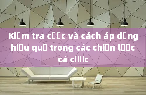 Kiểm tra cược và cách áp dụng hiệu quả trong các chiến lược cá cược